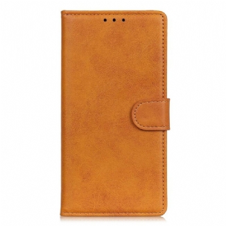 Capa Flip Para iPhone 13 Pro Efeito De Couro Fosco Retrô