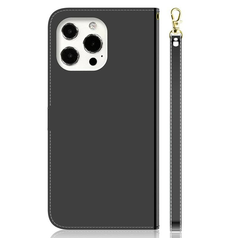 Capa Flip Para iPhone 13 Pro Capa De Espelho De Couro Sintético