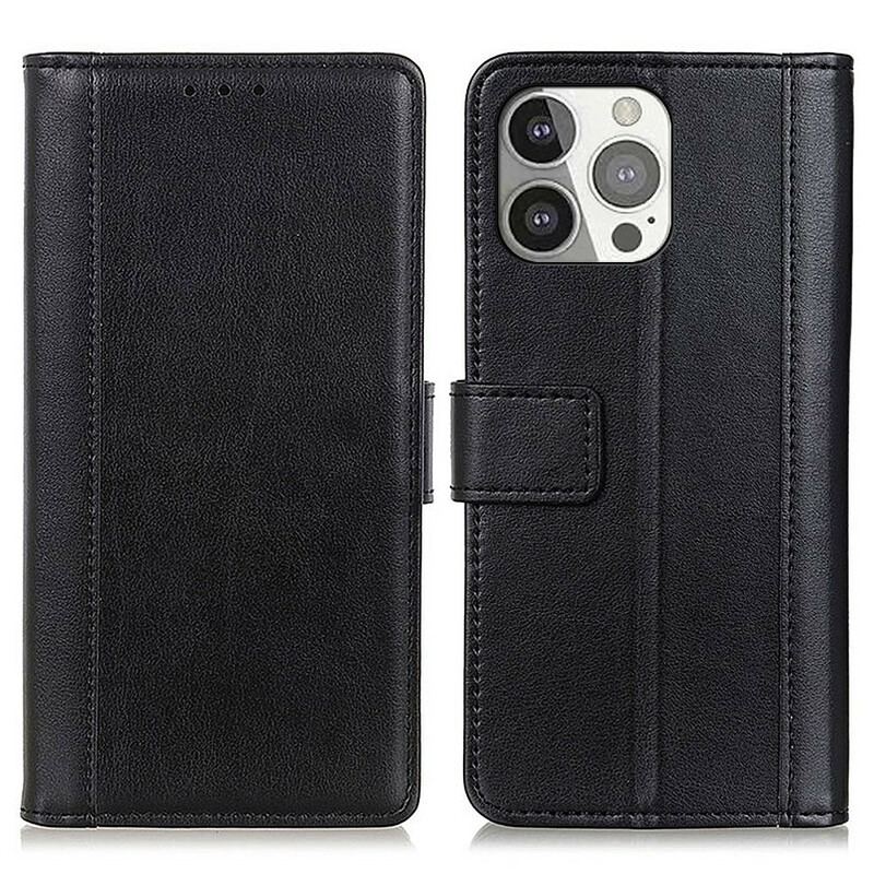 Capa Flip Para iPhone 13 Pro Estilo De Couro