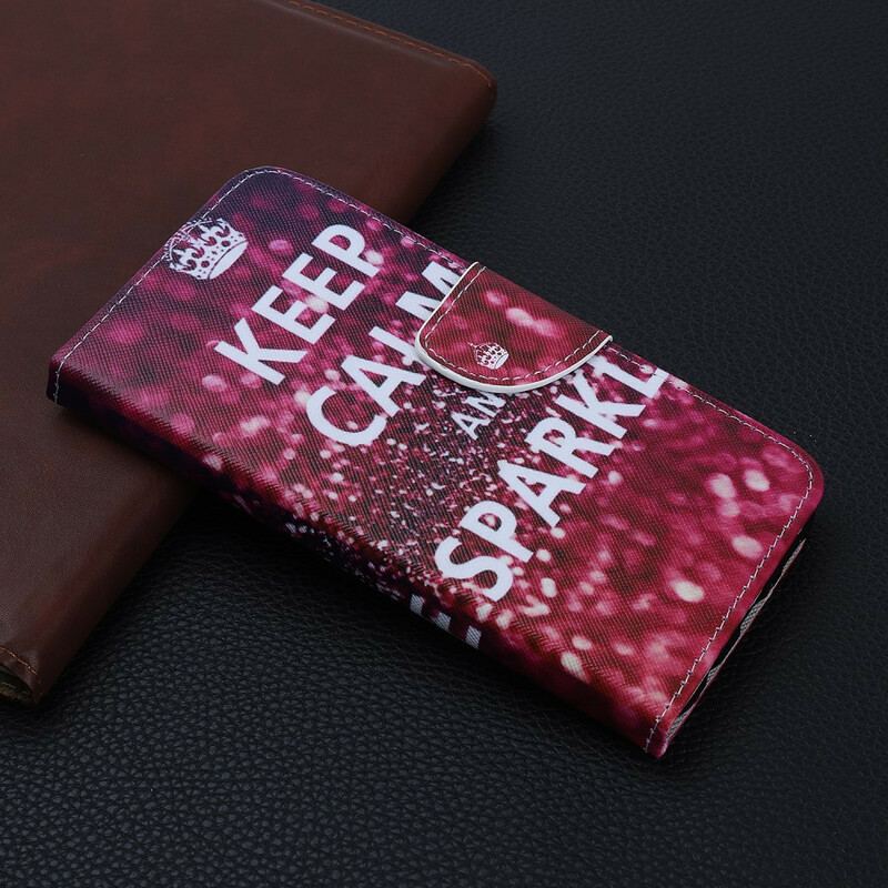 Capa Flip Para iPhone 13 Pro Mantenha A Calma E Brilhe