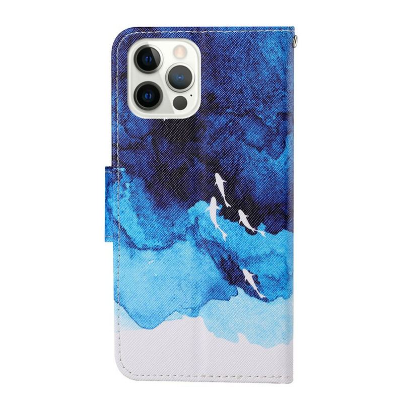 Capa Flip Para iPhone 13 Pro Mar Com Tanga