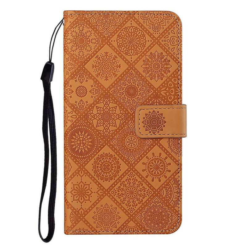 Capa Flip Para iPhone 13 Pro Padrão De Tapeçaria