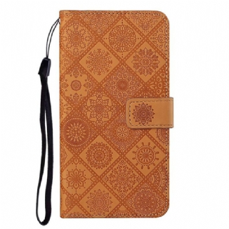 Capa Flip Para iPhone 13 Pro Padrão De Tapeçaria