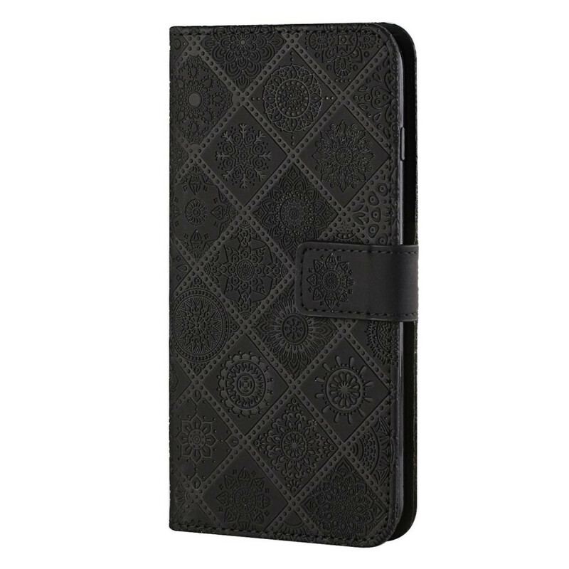 Capa Flip Para iPhone 13 Pro Padrão De Tapeçaria