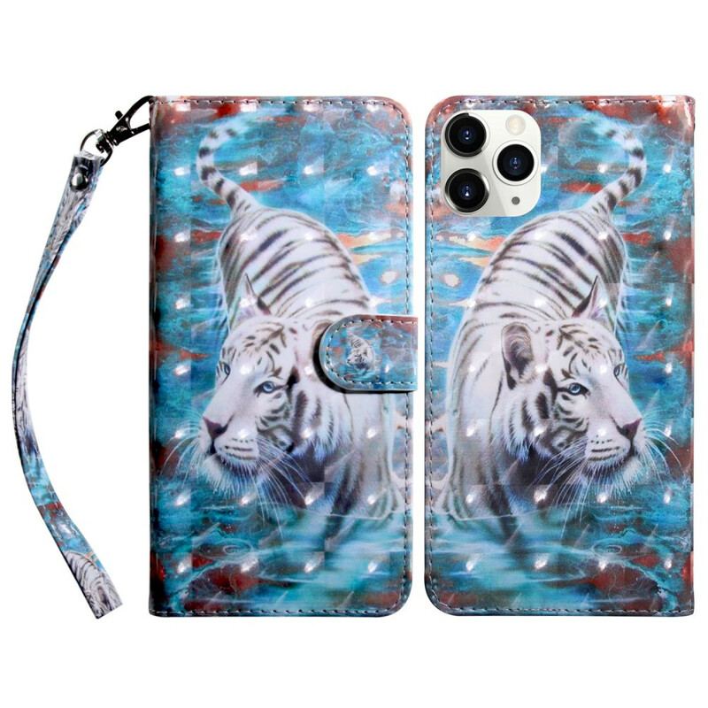 Capa Flip Para iPhone 13 Pro Ponto De Luz Lucien. O Tigre