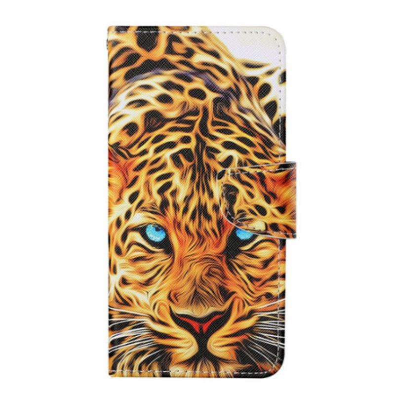 Capa Flip Para iPhone 13 Pro Tigre Com Cordão