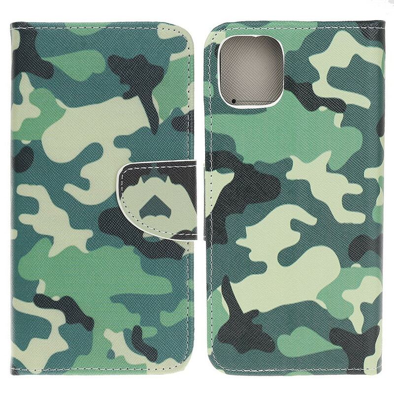 Capa Folio Para iPhone 13 Pro Camuflagem Militar