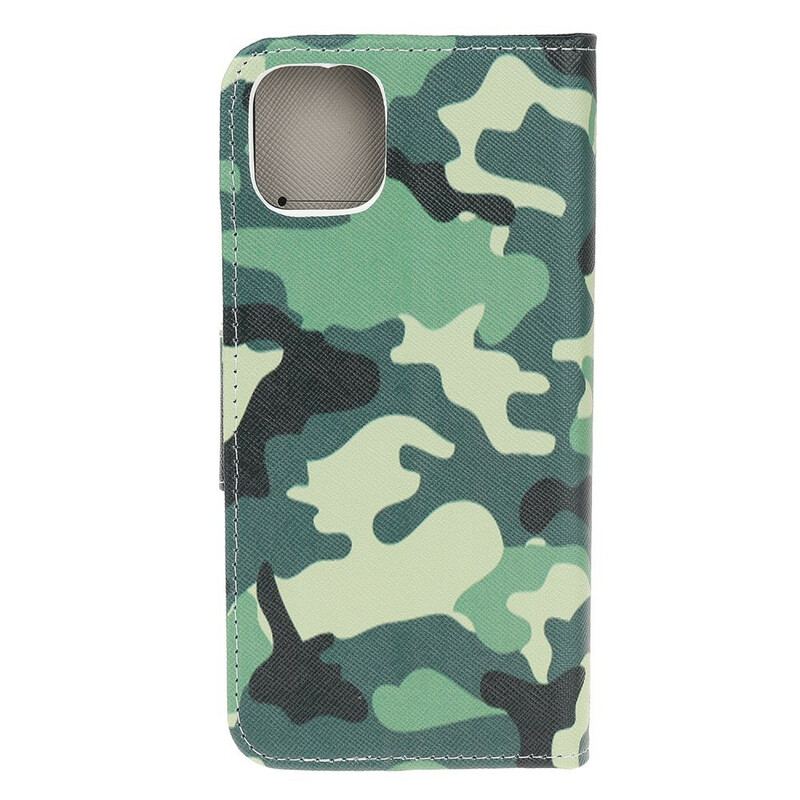 Capa Folio Para iPhone 13 Pro Camuflagem Militar