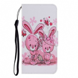 Capa Folio Para iPhone 13 Pro Coelhos