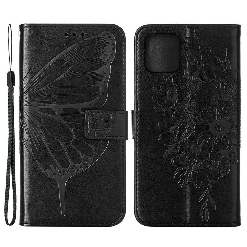 Capa Folio Para iPhone 13 Pro Desenho De Borboleta