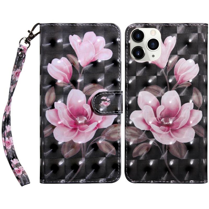 Capa Folio Para iPhone 13 Pro Flor De Flores De Ponto De Luz