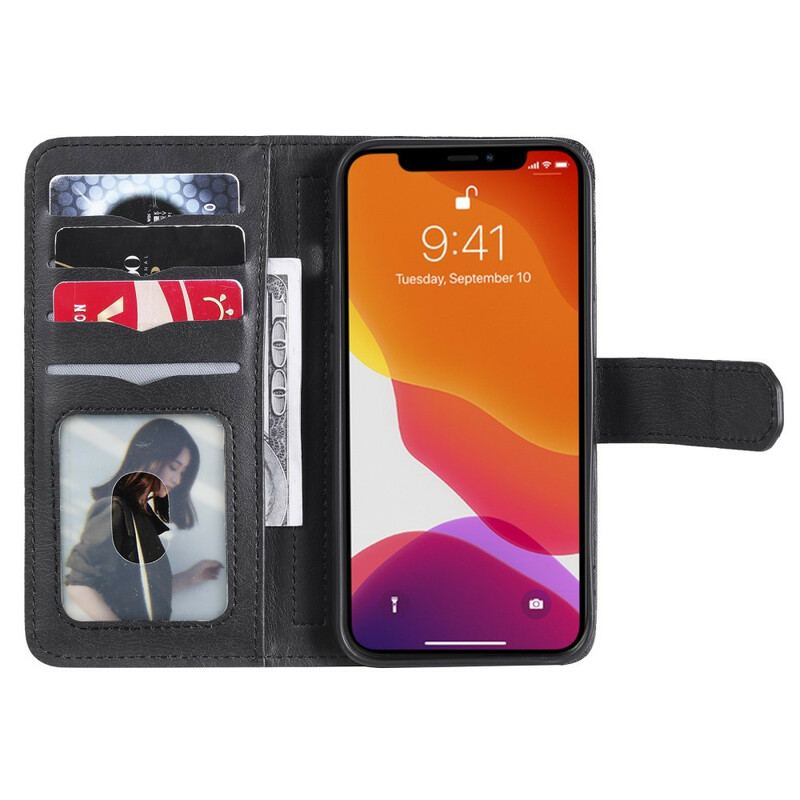 Capa Folio Para iPhone 13 Pro Titular De Cartão Multifuncional Para 10