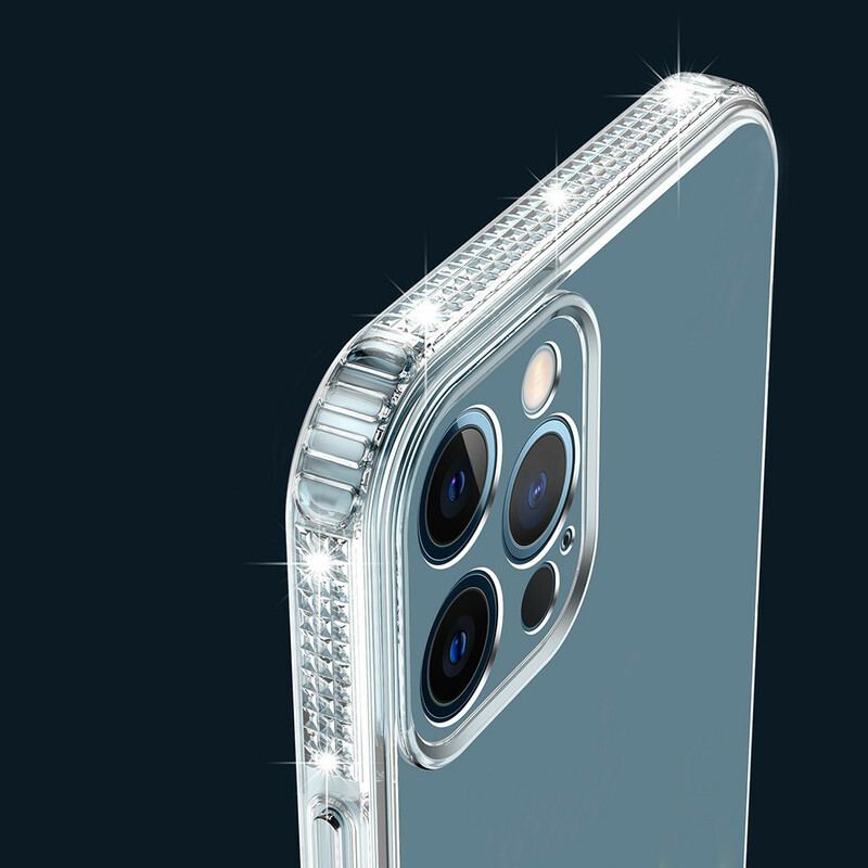 Capa Para iPhone 13 Pro Bordas De Diamante Transparente