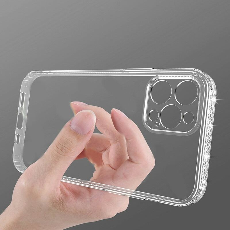 Capa Para iPhone 13 Pro Bordas De Diamante Transparente