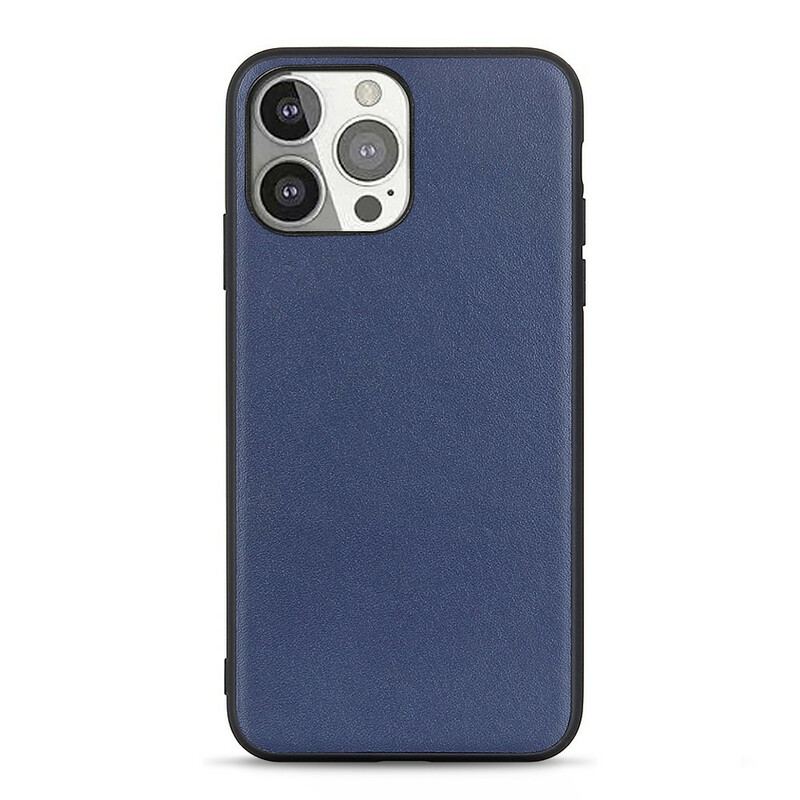 Capa Para iPhone 13 Pro Couro Lichia Genuíno