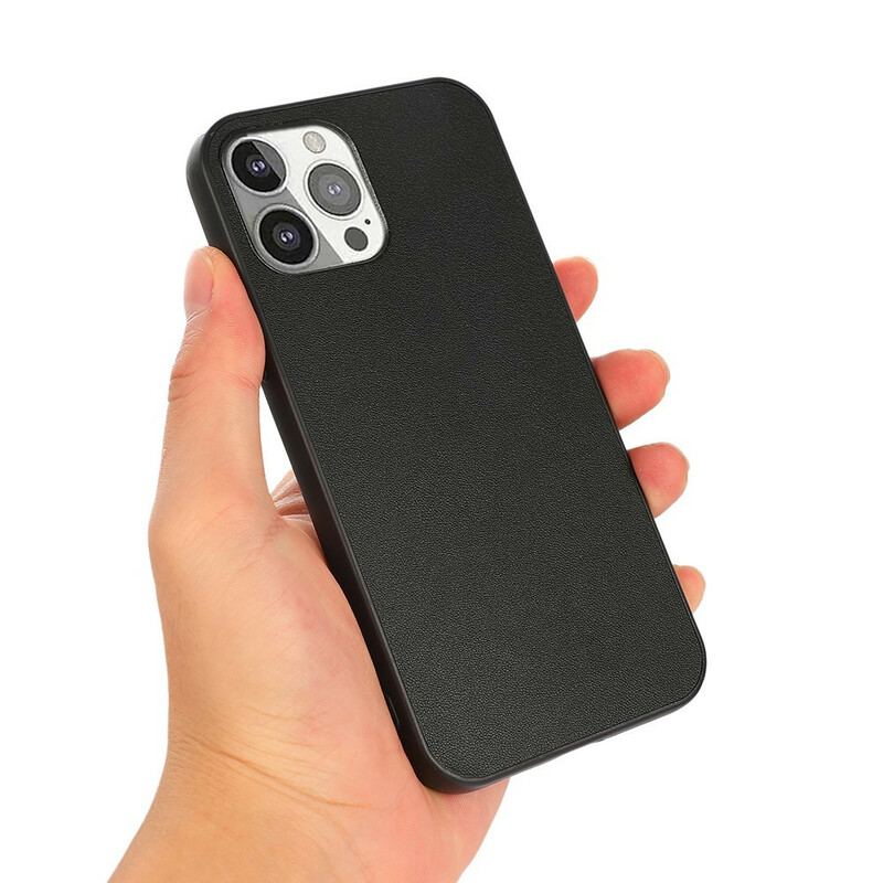 Capa Para iPhone 13 Pro Couro Lichia Genuíno