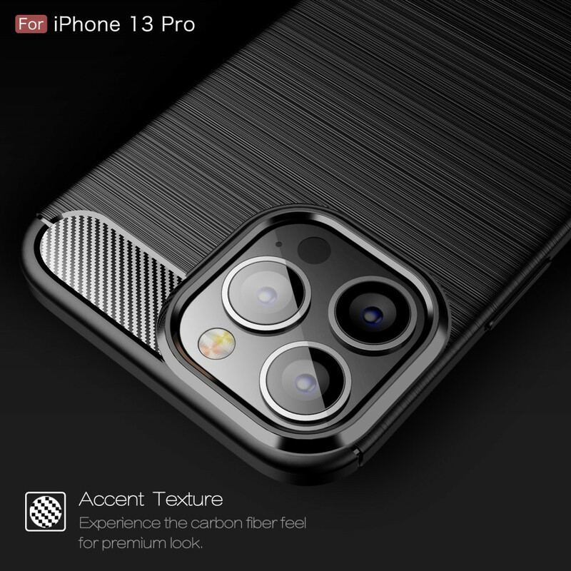 Capa Para iPhone 13 Pro Fibra De Carbono Escovada