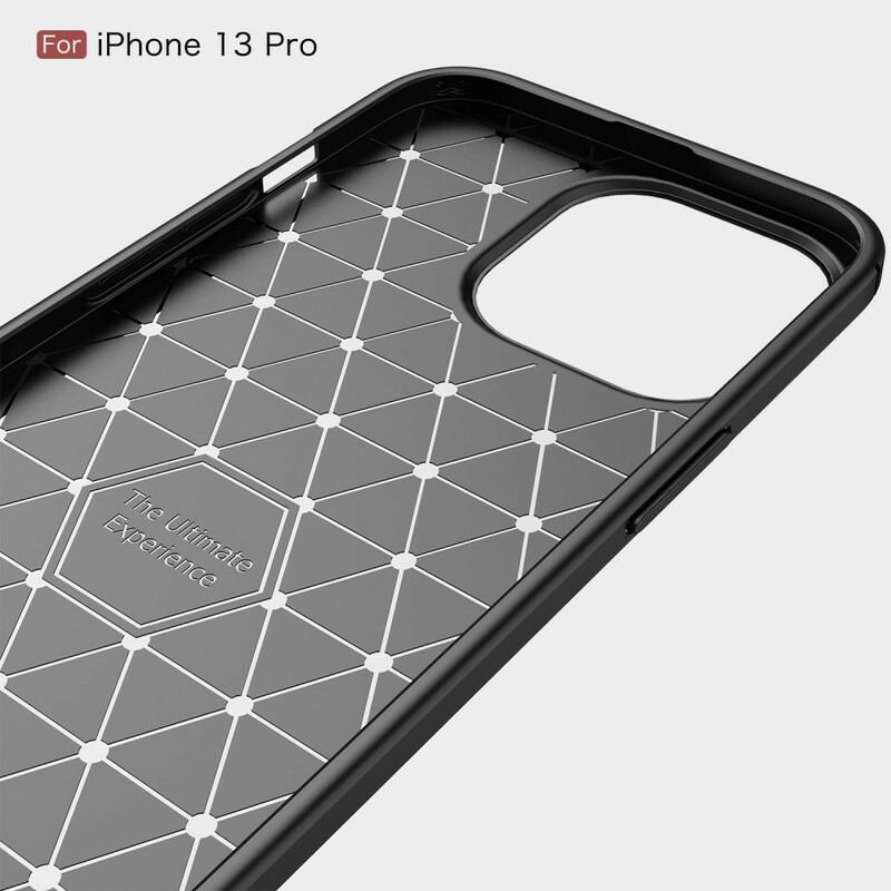 Capa Para iPhone 13 Pro Fibra De Carbono Escovada