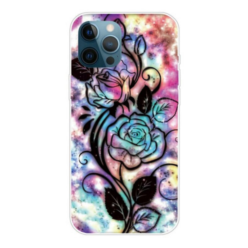 Capa Para iPhone 13 Pro Flor Gráfica