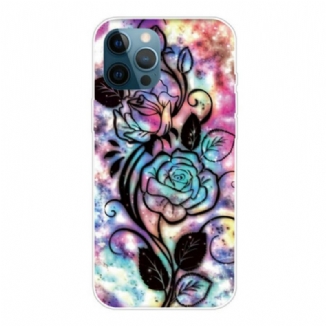 Capa Para iPhone 13 Pro Flor Gráfica