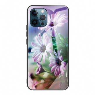 Capa Para iPhone 13 Pro Flores Realistas De Vidro Temperado