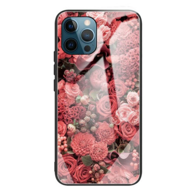 Capa Para iPhone 13 Pro Rose Flowers Vidro Temperado