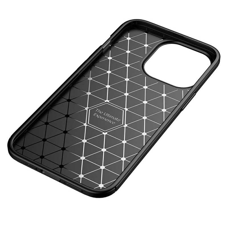 Capa Para iPhone 13 Pro Textura Flexível De Fibra De Carbono