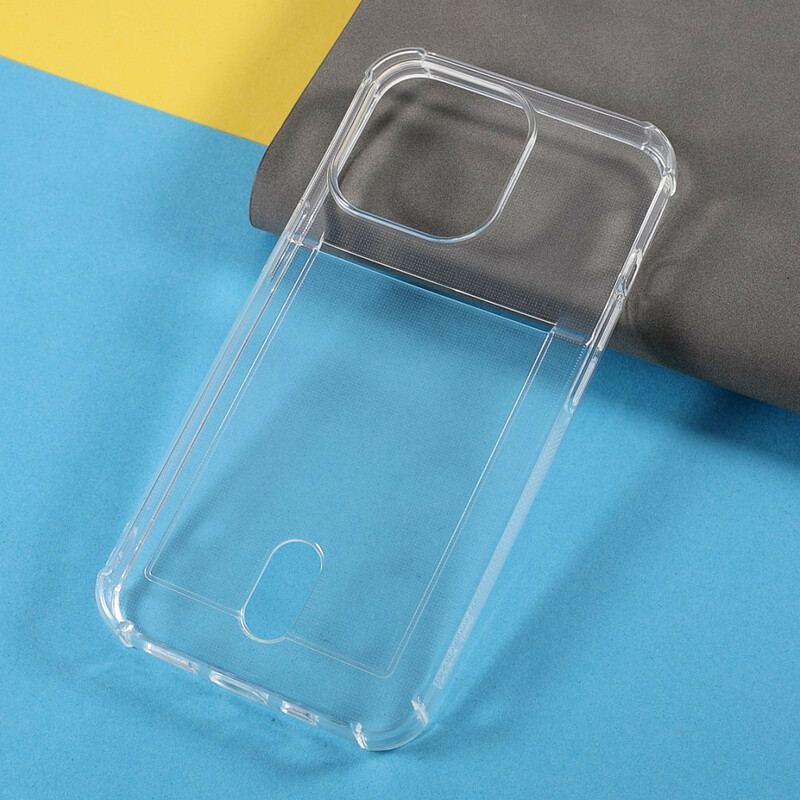 Capa Para iPhone 13 Pro Titular Do Cartão De Cor Transparente