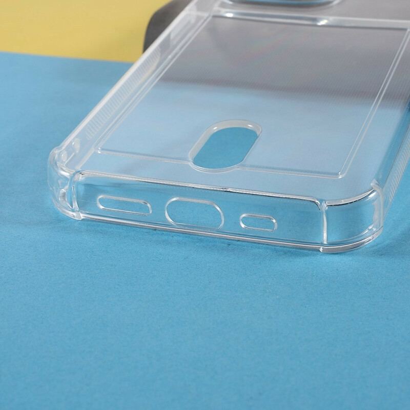 Capa Para iPhone 13 Pro Titular Do Cartão De Cor Transparente