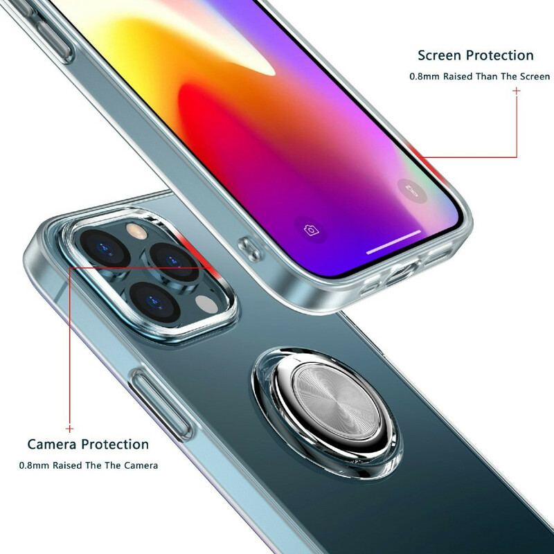 Capa Para iPhone 13 Pro Transparente Com Suporte De Anel