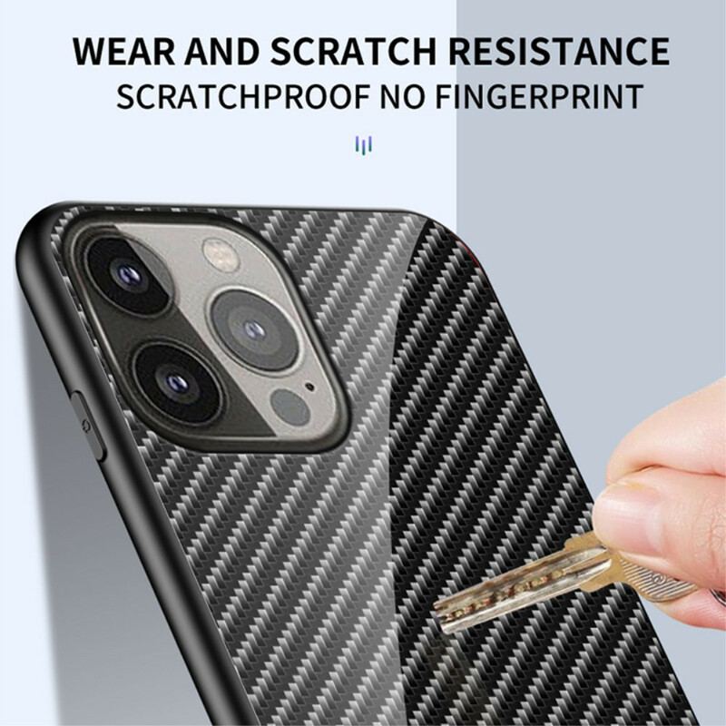 Capa Para iPhone 13 Pro Vidro Temperado De Fibra De Carbono