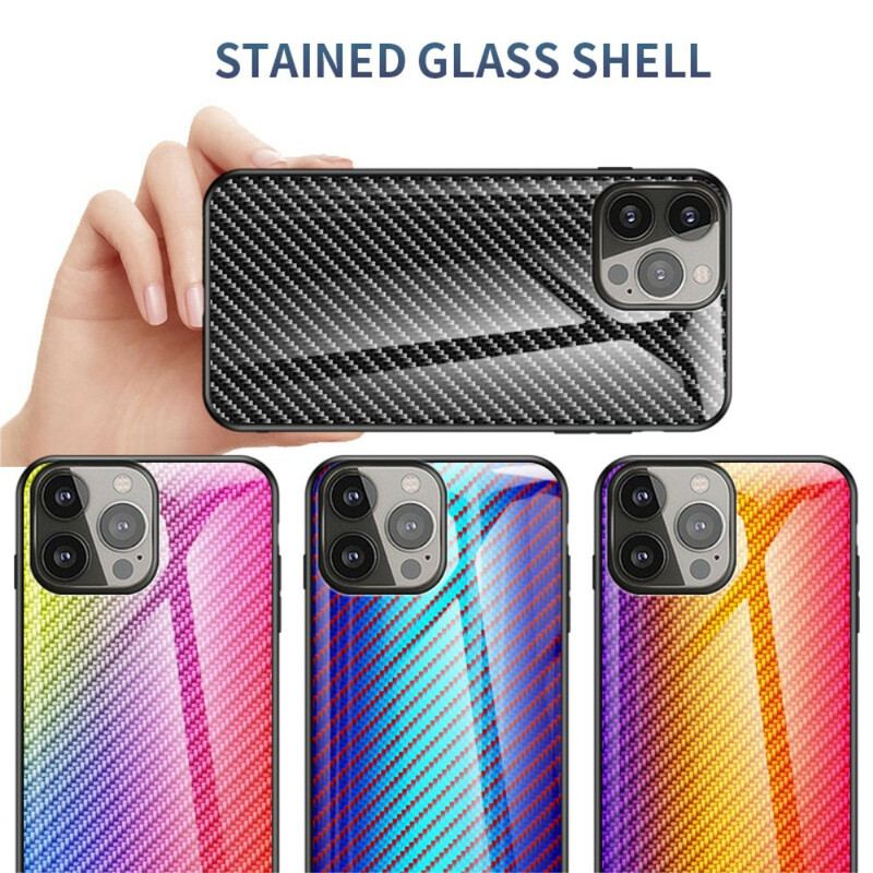 Capa Para iPhone 13 Pro Vidro Temperado De Fibra De Carbono