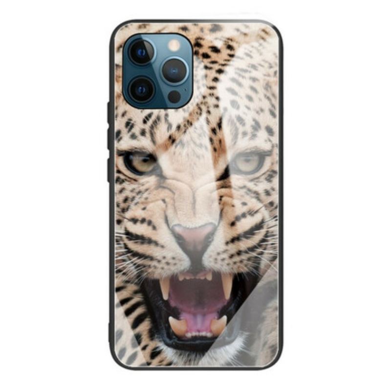 Capa Para iPhone 13 Pro Vidro Temperado Leopardo