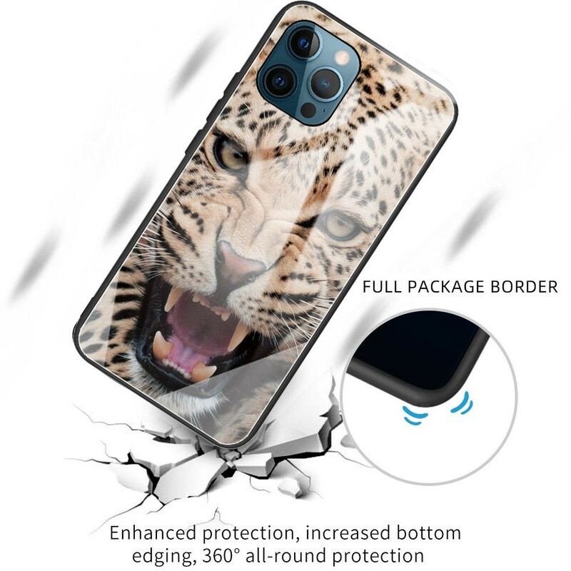 Capa Para iPhone 13 Pro Vidro Temperado Leopardo