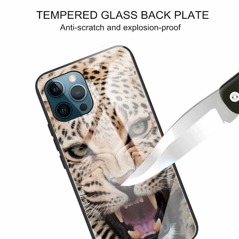 Capa Para iPhone 13 Pro Vidro Temperado Leopardo