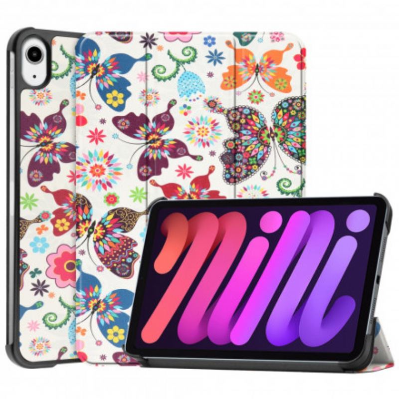 Capa De Celular Para iPad Mini 6 (2021) Borboletas E Flores Aprimoradas