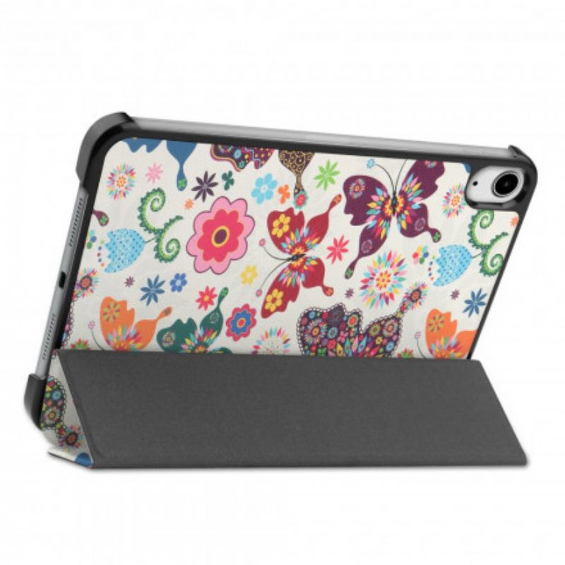 Capa De Celular Para iPad Mini 6 (2021) Borboletas E Flores Aprimoradas