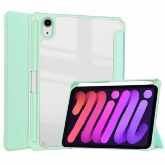 Capa De Celular Para iPad Mini 6 (2021) Couro Falso E Costas Transparentes