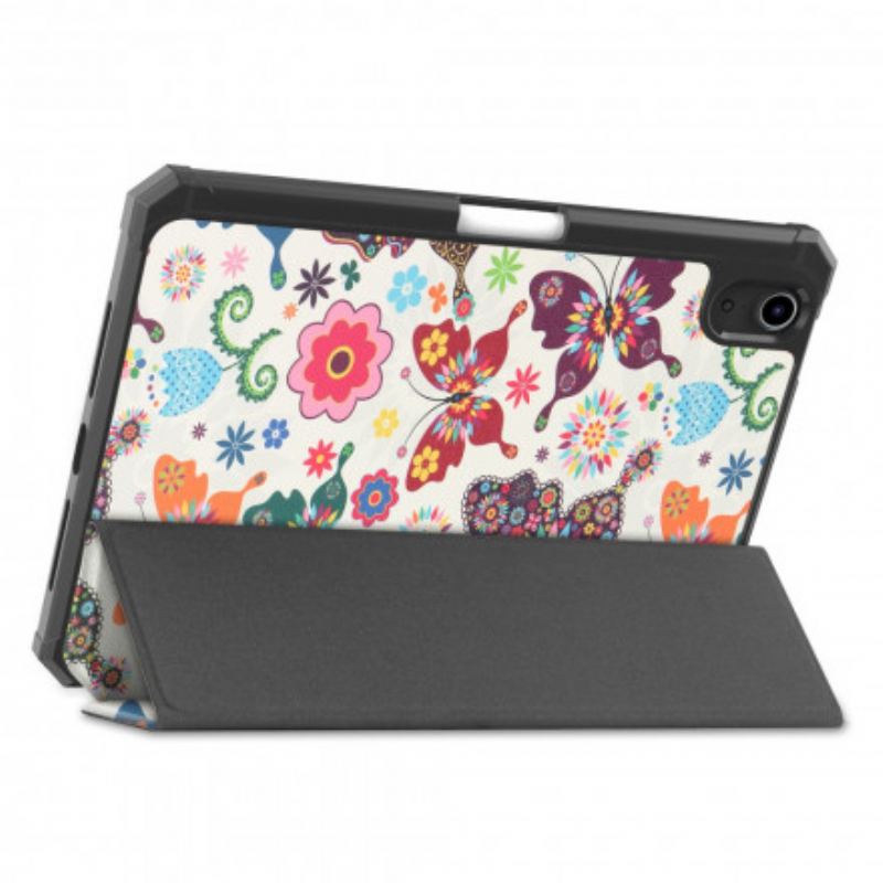 Capa De Celular Para iPad Mini 6 (2021) Porta Caneta Flor Vintage