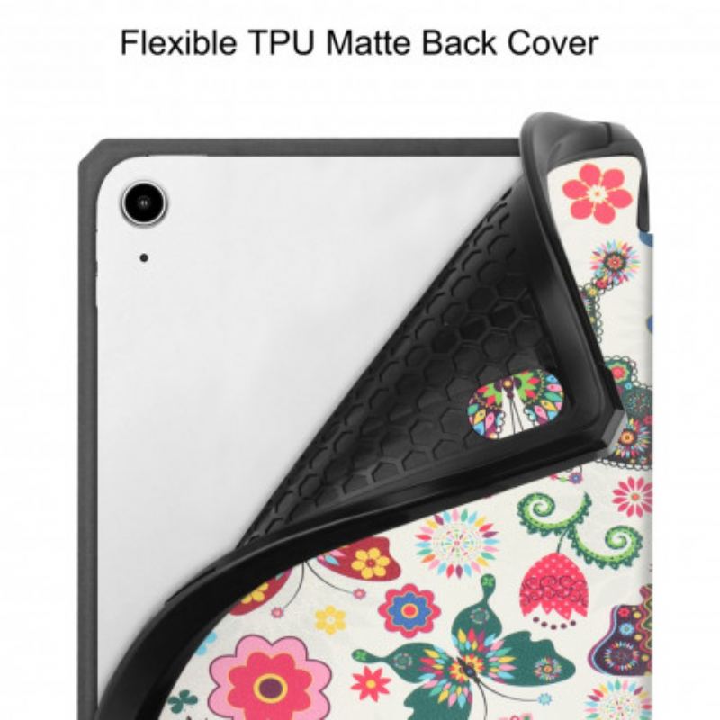 Capa De Celular Para iPad Mini 6 (2021) Porta Caneta Flor Vintage