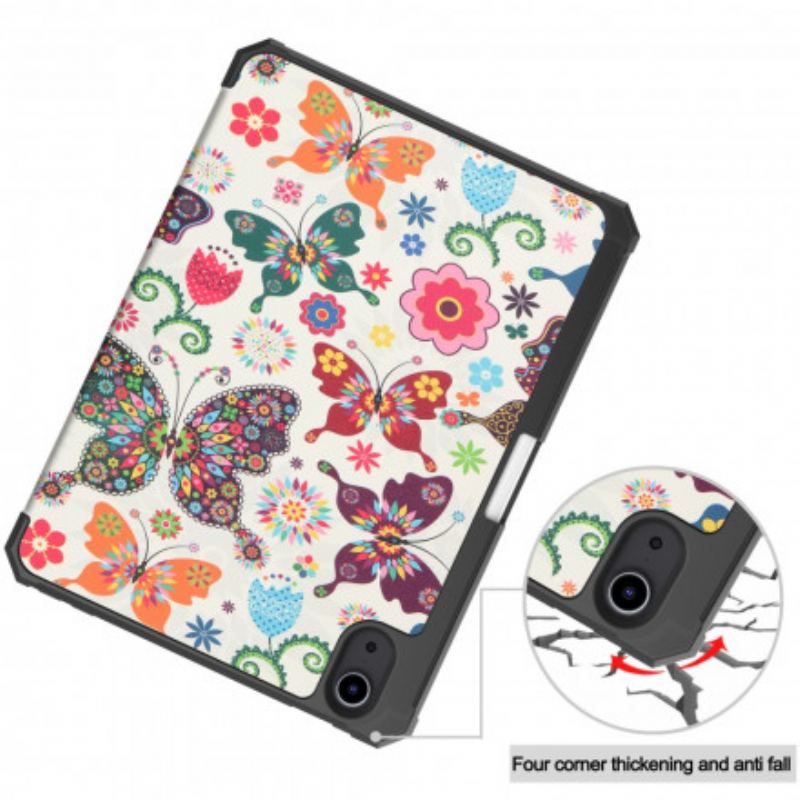 Capa De Celular Para iPad Mini 6 (2021) Porta Caneta Flor Vintage