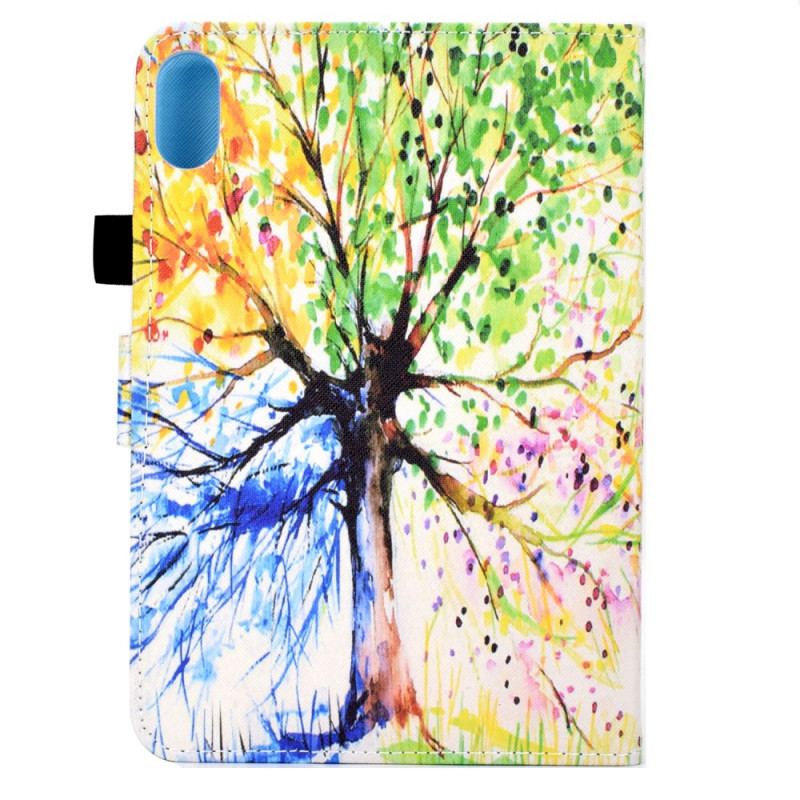 Capa De Couro Para iPad Mini 6 (2021) Aquarela Árvore