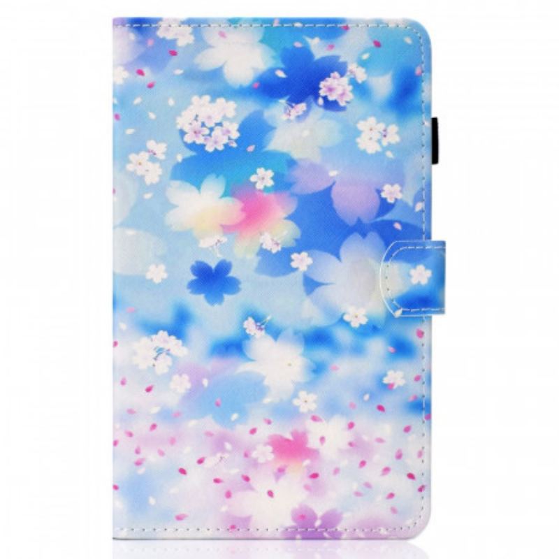 Capa De Couro Para iPad Mini 6 (2021) Flores Em Aquarela