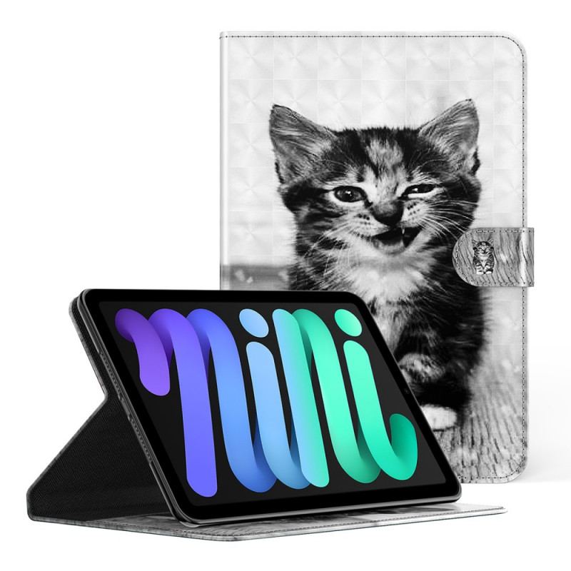 Capa De Couro Para iPad Mini 6 (2021) Gatinho De Couro Falso