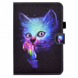 Capa De Couro Para iPad Mini 6 (2021) Gato Psicótico