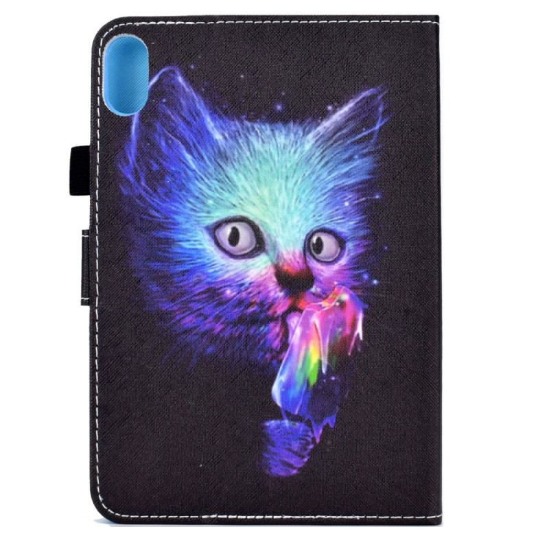 Capa De Couro Para iPad Mini 6 (2021) Gato Psicótico