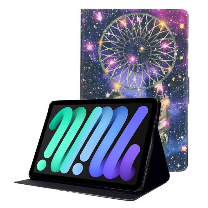 Capa Em Pele Para iPad Mini 6 (2021) Apanhador De Sonhos Noturnos