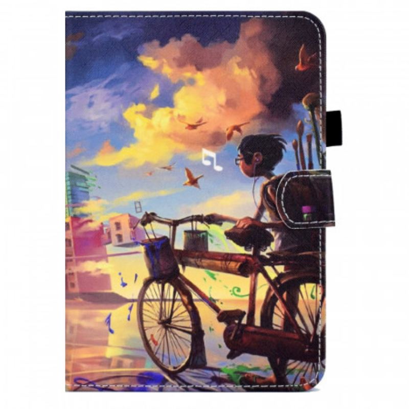 Capa Em Pele Para iPad Mini 6 (2021) Arte Da Bicicleta