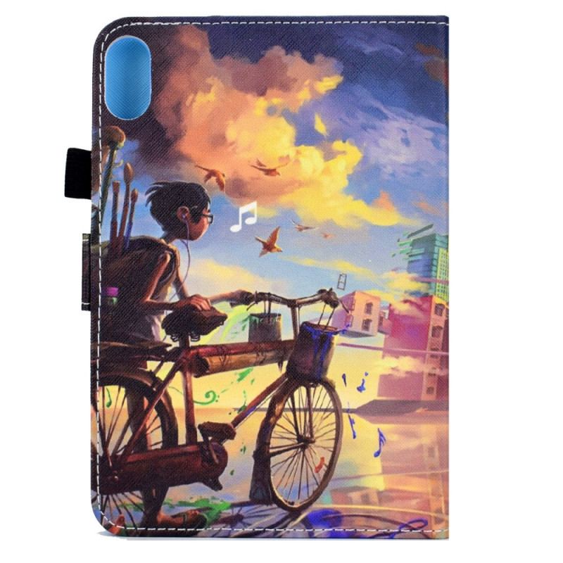 Capa Em Pele Para iPad Mini 6 (2021) Arte Da Bicicleta