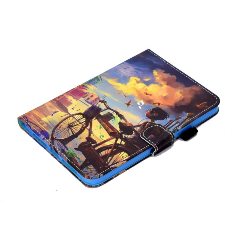 Capa Em Pele Para iPad Mini 6 (2021) Arte Da Bicicleta